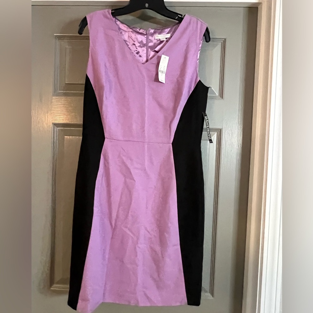 Purple and Black Colorblock Dress
